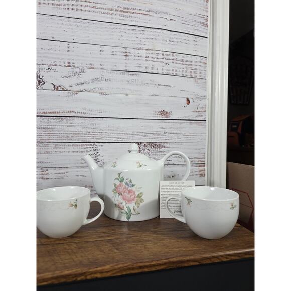 Vintage Gorham Lady Anne Pink Rose tea set complete and NIB - Picture 1 of 8